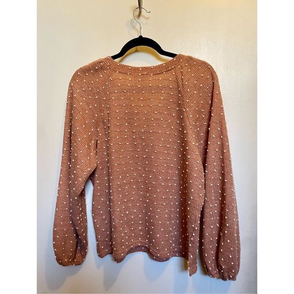 Blu Pepper Polka Dot Henley Style Long Sleeve size M NWT - Picture 9 of 15